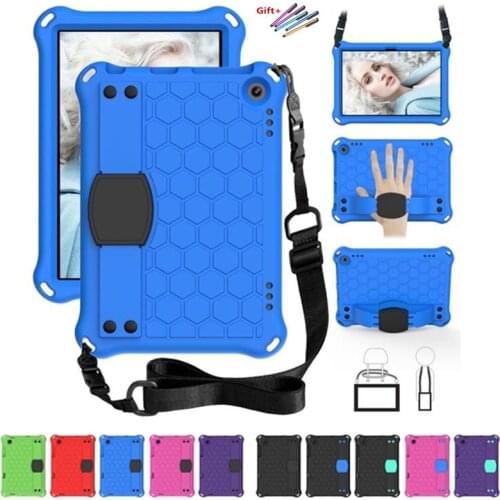 For Amazon Kindle Fire HD8 HD 8 / HD8 Plus 2020 Shockproof Hand Strap Shoulder Kids Safe Eva Stand Silicone Cover