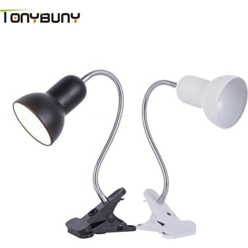 E27 light socket Lamp Book Lights holder With On off Switch EU Plugs Flexible Lamp Holder Clip E27 Lamp Base Led Table Desk