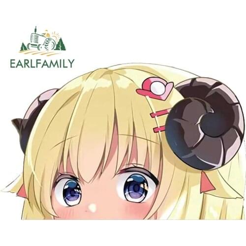 EARLFAMILY 13cm x 8.4cm for Hololive Tsunomaki Watame Car Stickers Surfboard Decals Waterproof Sunscreen Vinyl Graffiti Graphics