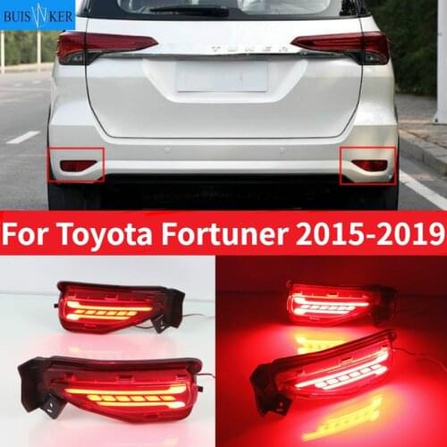 2Pcs For Toyota Fortuner 2015 2016 2017 2018 2019 LED Rear Bumper Light Rear Fog Lamp Brake Light Turn Signal Light Reflector
