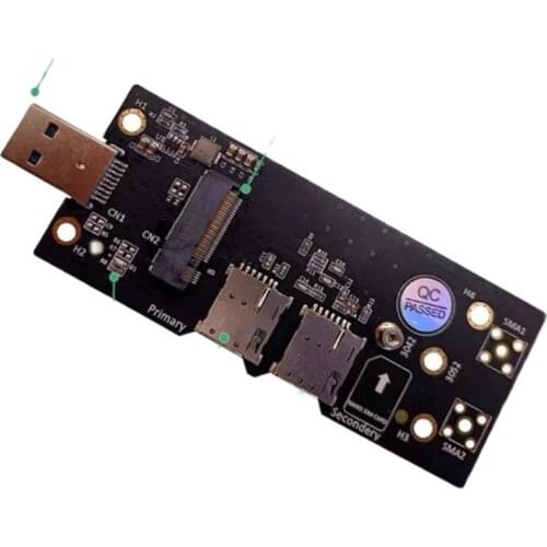 NGFF Key B to USB 3.0 Adapter Card with Dual NANO SIM Card Holder 3G/4G/5G Module Test Card