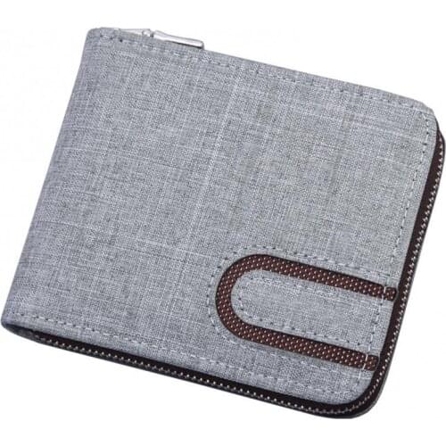 WILLIAMPOLO Men Fashion Bifold Multi Card Slots Wallet Card Cash Short Holder Coin Purse Multi Card -Zipper Short Wallet bolsas