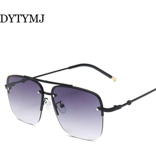DYTYMJ Square Sunglasses Men Big Frame Rimless Sunglasses Women/men Luxury Gradient Sun Glasses High Quality Gafas De Sol Hombre