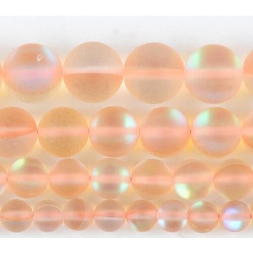 Natural Dull Polished Apricot Austrian Crystal Loose Spacer Beads For Jewelry Making DIY Bracelet Handmade 6/8/10/12mm