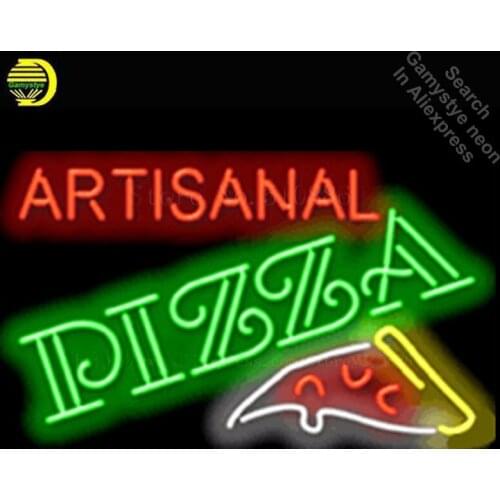 Artisanal Pizza NEON SIGN REAL GLASS BEER BAR PUB LIGHT SIGNS store display Restaurant Advertising food dining Lights 19*15"