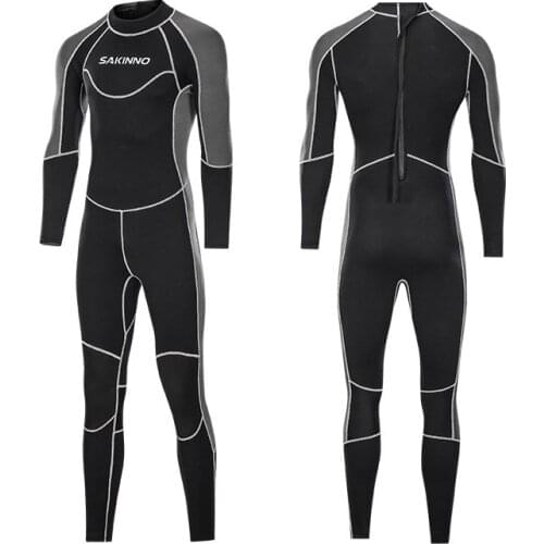 3MM Neoprene Wetsuit Men Scuba Diving suit deep spearfishing wear Snorkeling Surfing one piece suit winter thermal swimsuit