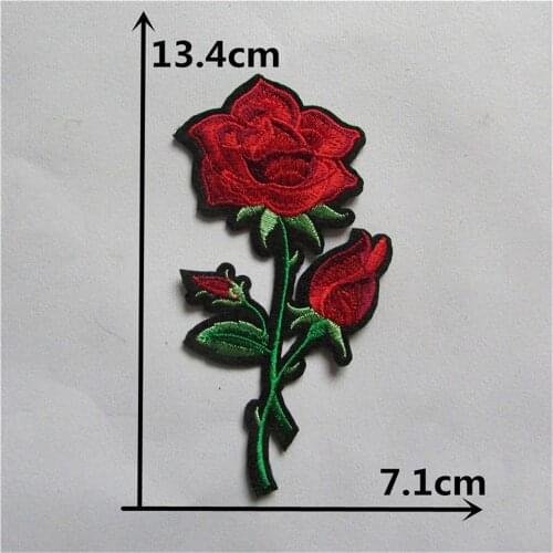 New arrive rose flower hot melt adhesive applique embroidery patches DIY clothing accessory 1pcs sell free shipping