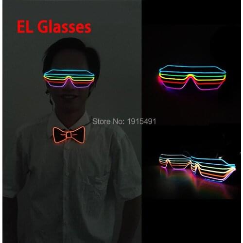 Pay Attention!Rainbow Pretty Festival Gift EL Wire Shutter Glasses Holiday Lighting Happy Blinking Sound Active Neon Led Eyewear