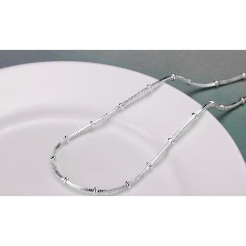 Wholesale silver color jewelry European style popular Women lady cute Charms Snake chain necklace fashion Christmas Gift