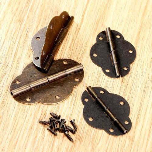 46*34mm/56*42mm Antique Bronze Cabinet Hinges Door Butt Hinge Wood Gift Jewelry Box Hinge Fittings for Furniture Hardware 2x