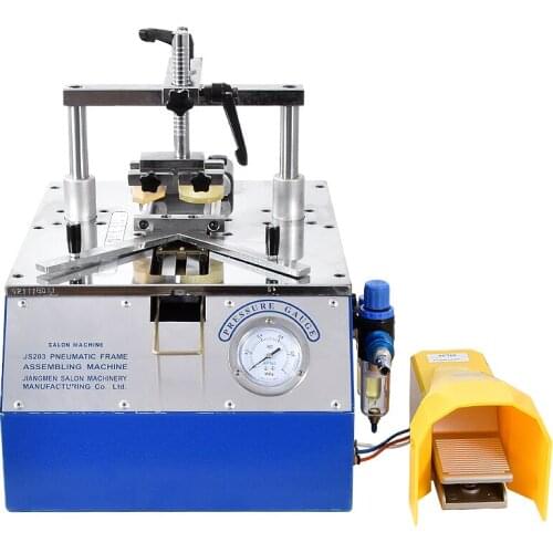 JS203 5211 Bench-Top Type Picture Frame Underpinner 0.6-0.8 MPa Working pressure Desktop pneumatic nail angle machine 110 mm