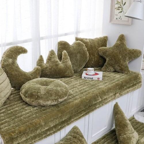 Bay window cushion Tatami Four seasons Sofa cushion non-slip plush velvet slipcover customize solid color sofacover pillow