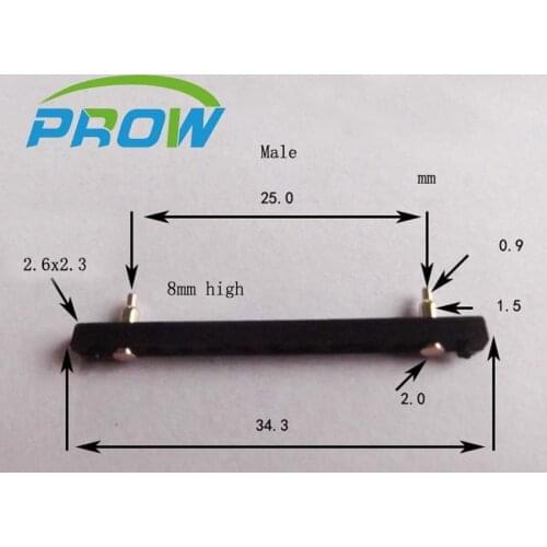 [PR] PG2.0-2P-25PH-8H Large spacing 2pin 2P connector pogo pin gold plated contact spring needle needle Male