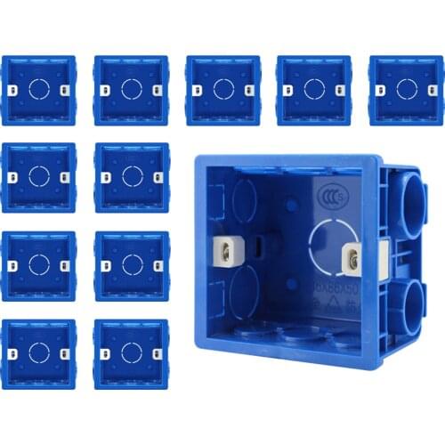 Adjustable 86 Switch socket Box,50mm Mount Back Box Plasterboad Depth Wall Switch Wall Socket Mounting Cassette BOXS,PVC,12 PCS
