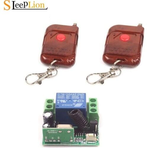 Sleeplion DC 24V 10A 1CH RF Relay 2 wireless Control Switch Transmitter Receiver Power 24V ON/OFF Relay Module