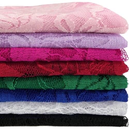 Width 59'' Micro Elastic Soft Knitted Hollow Lace Fabric By The Yard For Dress Tablecloth Background Cloth Material