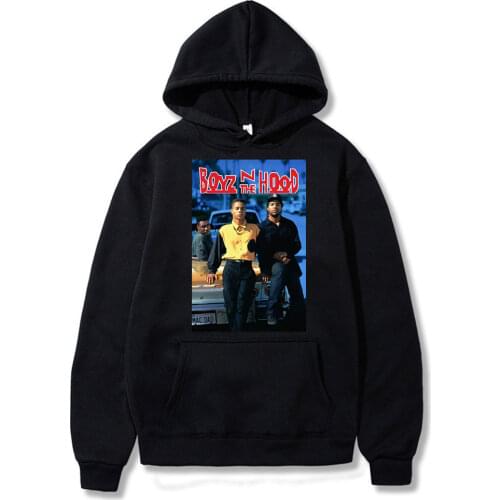 Euro size Boyz N The Hood - Black Street hip hop hoodie men Autumn and winter new Sweatshirt Polar fleece hooded sweatshirt men