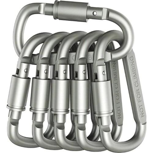 5pcs/lot Hiking Carabiner Travel Kit Camping Equipment Alloy Aluminum Survival Gear Mountaineering Hook Carabiner