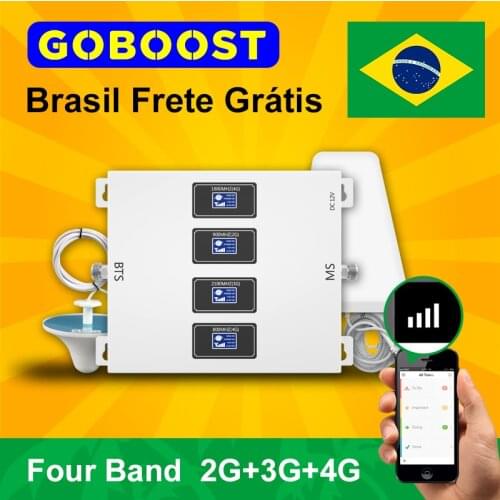 GOBOOST Brazil Phone Cellular Amplifier Band 900 1800 2100 2600 Mhz Gsm Repeater 2g 3g 4g Sginal Booster Brazil Free Shipping