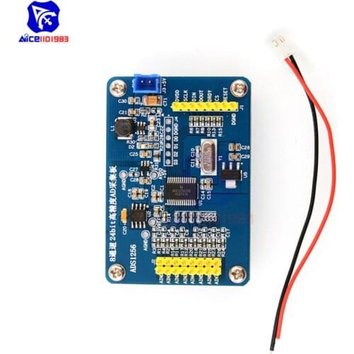 Diymore High Precision 8 Channel ADS1256 24 Bits ADC Analog-to-Digital Converter Data Collect Module with Wire