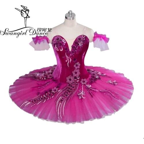 Sugar Plum Fairy Dark Pink Don Quixote Variation Professional Ballet Tutu Dress Paquita Ballerina Women BT9040