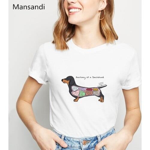Anatomy of a Dachshund print tshirt women clothes 2019 funny t shirts femme dog lover summer tops female t-shirt streetwear