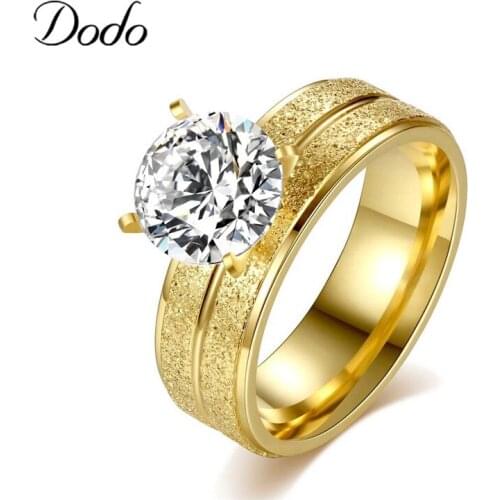 AAA Zircon Wedding Rings For Women Gold Color Engagement Rings Female Anel Austrian Crystals Jewelry Top Quality Bijoux Gift R25