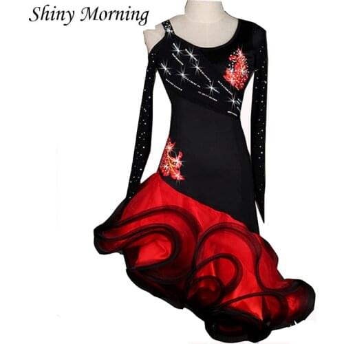 New Latin Dance Dress Women Women Dance Wear Regata Feminina Roupa De Ginastica Vestido De Baile Lady Latino Dance Costume LQ031