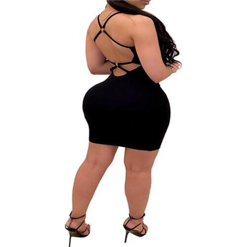 Women Sexy Backless Solid Dress Summer Sleeveless Bodycon Backless Dress Slim Commuter Club Party Strapless Dress