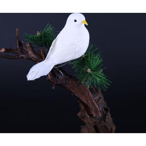 1pc 3D Feather Foam Wedding Decorative Doves Home Craft Kid Simulation Bird Toy Gifts Decor White