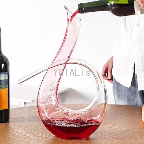 1200ml Winery Wine Decanter Creative Six-Character Wine Container Harp Wine Separator Wine Bottle Bar Home Fashion Wine Set