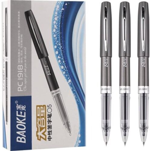 12 Burke Neutral Pen Pc1918 Large Capacity Business Signature Pen Water Pen 0.5mm Office Supplies Black Neutral Pen