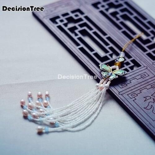 2021 chinese style ancient butterfly tassel pendant decor for bag hanfu fan cosplay accessories for women men gift