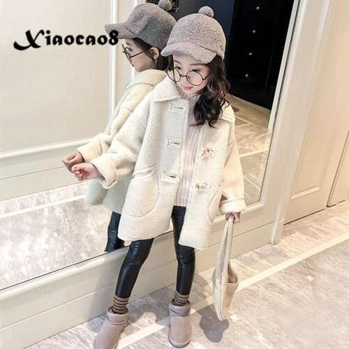 3-12Years Kids Warm Coats Girls Lamb Wool Coat Outwear Jacket Boys Clothes Children Kids Solid Snow Coat