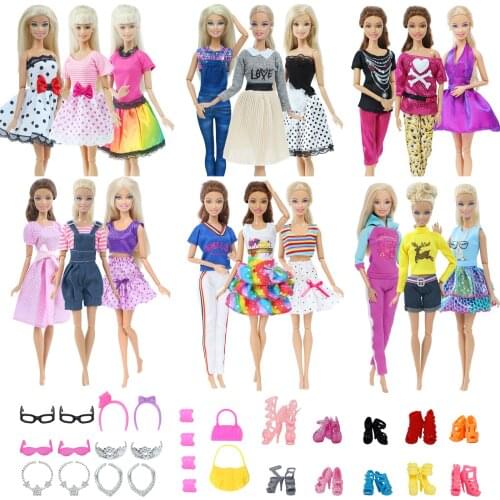 30PCS/Set Doll Clothes for Barbies Fashion Shoes Hanger Glasses Accessories Swimming Outfit Fit 11.8 Inch&BJD Doll,Free Shipping