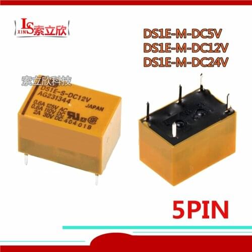 5PCS 100%Original New Relay DS1E-M-DC5V AG201944 DS1E-M-12V DS1E-M-DC12V AG201344 DS1E-M-DC24V AG201444 DS1E M DC24V 5PIN 2A