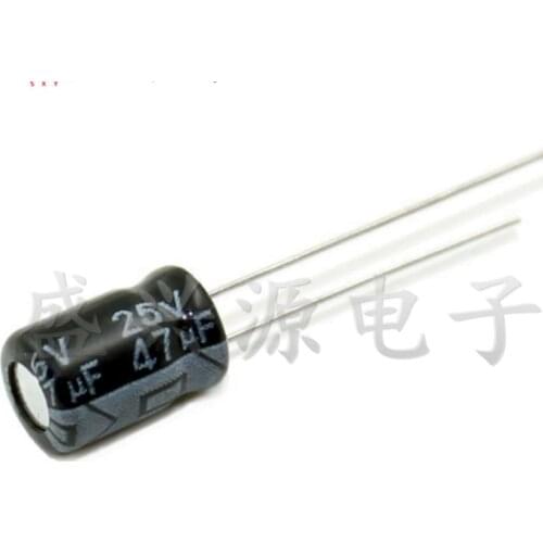50PCS Higt quality 25V47UF 5*7mm 47UF 25V 5*7 Electrolytic capacitor