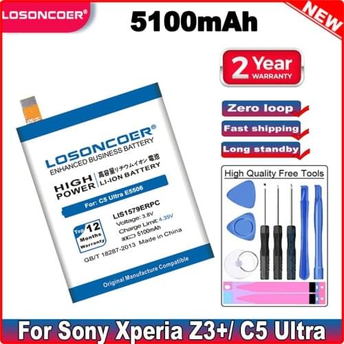 LOSONCOER LIS1579ERPC Battery 4800mAh for Sony Xperia Z3+ Z4 Z3 Neo SO-03G C5 Ultra Dual E5506 E5553 E5533 E5563 Z3 Plus E6553