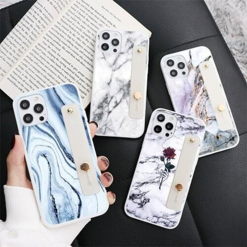 Capas For Samsung Galaxy A22 A12 A52 A32 A72 A21S A51 A50 A71 A70 A31 A10 S21 S20 FE S10 S8 S9 Plus Marble Wristband Soft Cases