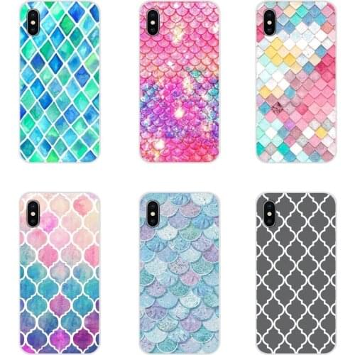 For Apple iPhone X XR XS 11Pro MAX 4S 5S 5C SE 6S 7 8 Plus ipod touch 5 6 Beautiful Mermaid Scales Accessories Phone Shell Cover