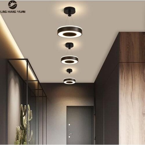 Black&Gold Led Pendant Light 110V 220V Small Modern Pendant Light for Living room Dining room Kitchen Corridor Light Aisle Lamp