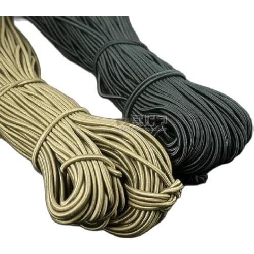 20M/50M Elastic Rope Black Round Elastic Rope Rubber Band Wolf Brown Elastic Belt Rubber Band Rope