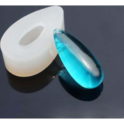 Silicone Resin Mold For Jewelry Making Drop White 34mm(1 3/8") x 18mm( 6/8"), 1 Piece