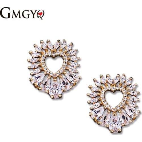 GMGYQ2018 Nieuwe Mode Oorbellen Sieraden Hot Koop Liefde Hart Fijne Zirkoon Oorbellen Voor Vrouw Accessoires Best Gift Jewelry