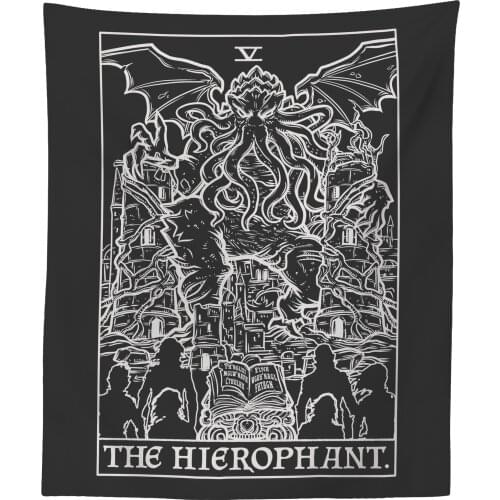 The Hierophant Tarot Card Tapestry Cthulhu H.P. Love Horror Wall Hanging