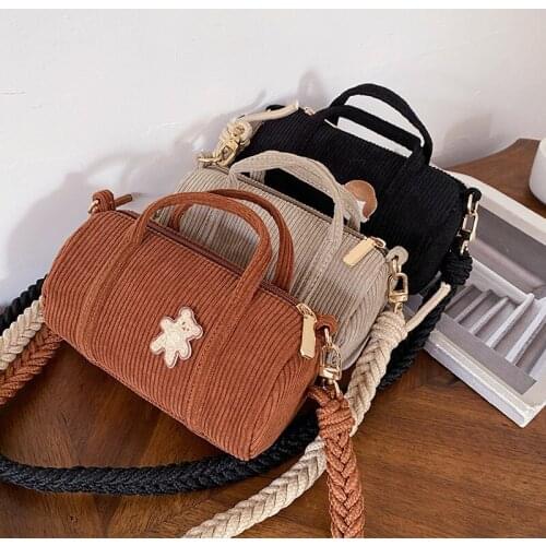 Canvas Corduroy Crossbody Shoulder Bags for Womens Purses and Handbag Girls Mini Fashion Shopper Wallet Phone Bag Female Totes