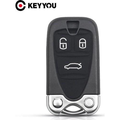KEYYOU 3 Button Replacement Car Key Shell Case For Alfa Romeo 159 Brera156 Spider Remote Key Replacement With Uncut Blade Auto