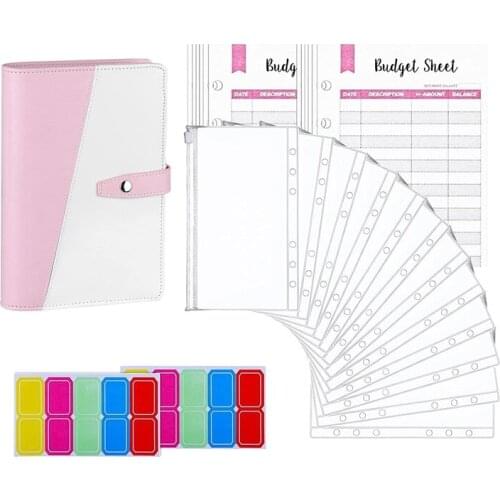 Budgeting Cash Envelope, 27 Pcs Budget Binders Set, with Cash Envelope, A6 Binder, for Saving Money Envelope Storage Bag