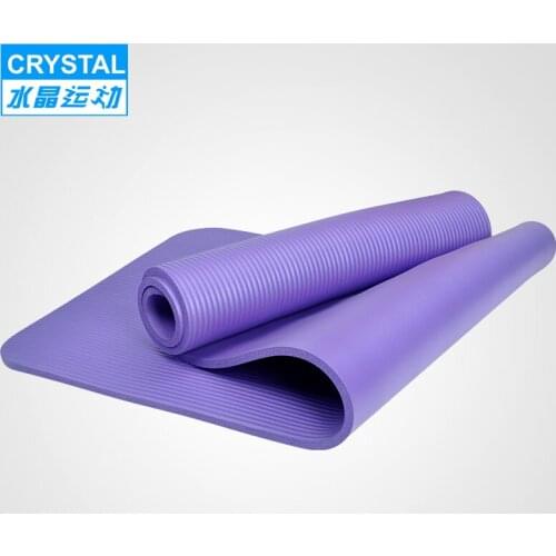 Crystal 10mm yoga mat fitness mat sit ups beginners plate thickening widening exercise support pad
