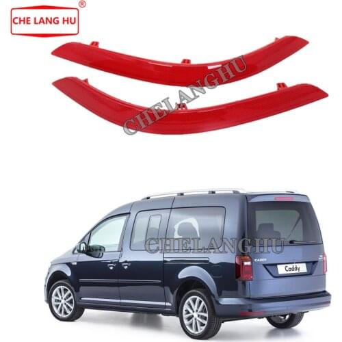 Red Rear Left & Right Bumper Reflector Tail Light Bars Brake Parking Warning For VW Caddy 2015 2016 2017 2018 2019 2020